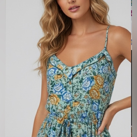 Boho Floral Print Belted Cami Dress - Picture 2 of 7